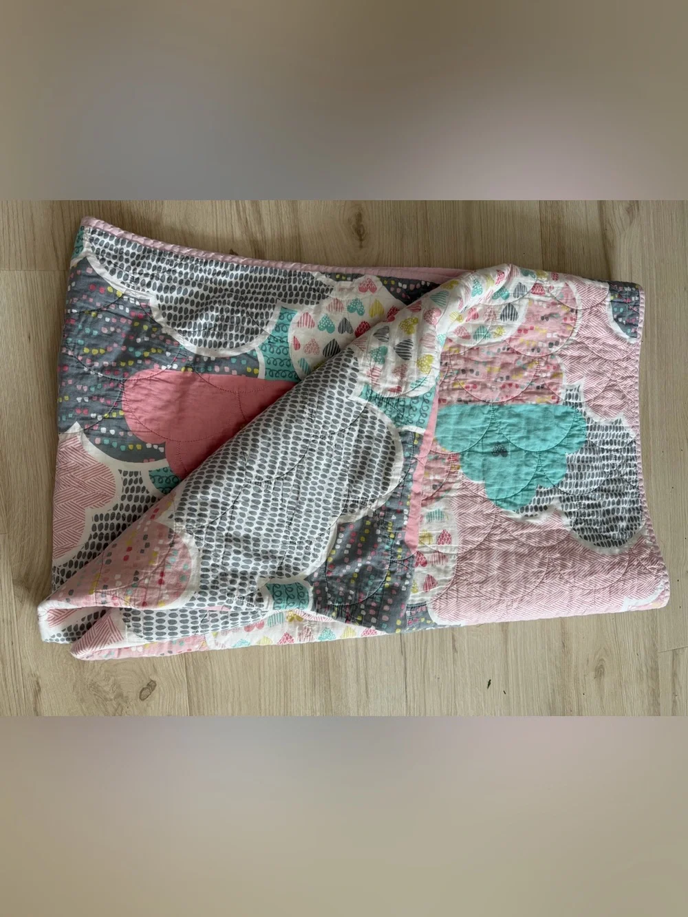Urban Habitat Kids Cloud Print Quilt Blanket | 81” x 63” | 100% Cotton